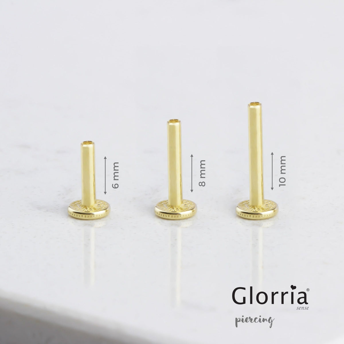 14k Solid Gold Pole StarTragus Piercing - alternate view 6