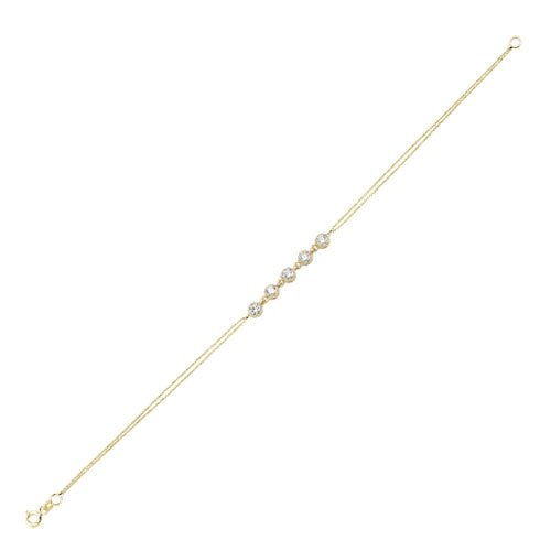 14k Solid Gold 5 Pave Waterway Bracelet - alternate view 3