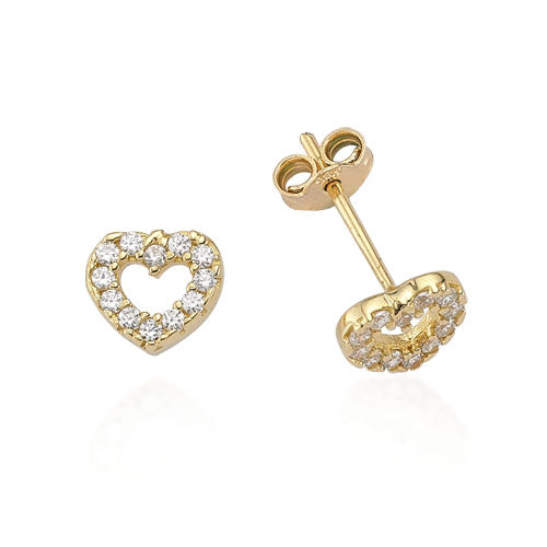 14k Solid Gold Heart Earring