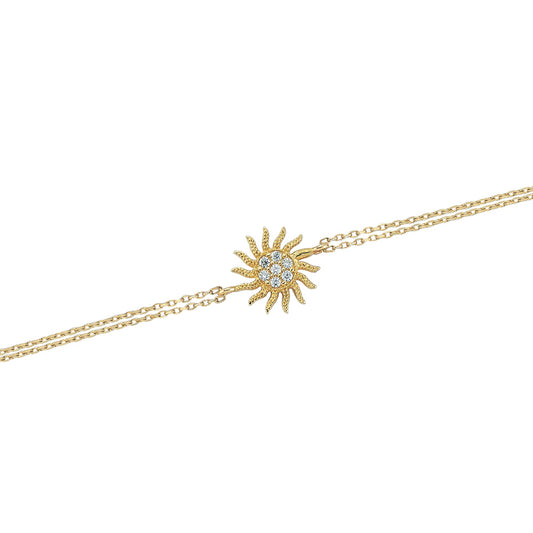 14k Solid Gold Sun Bracelet - alternate view 2