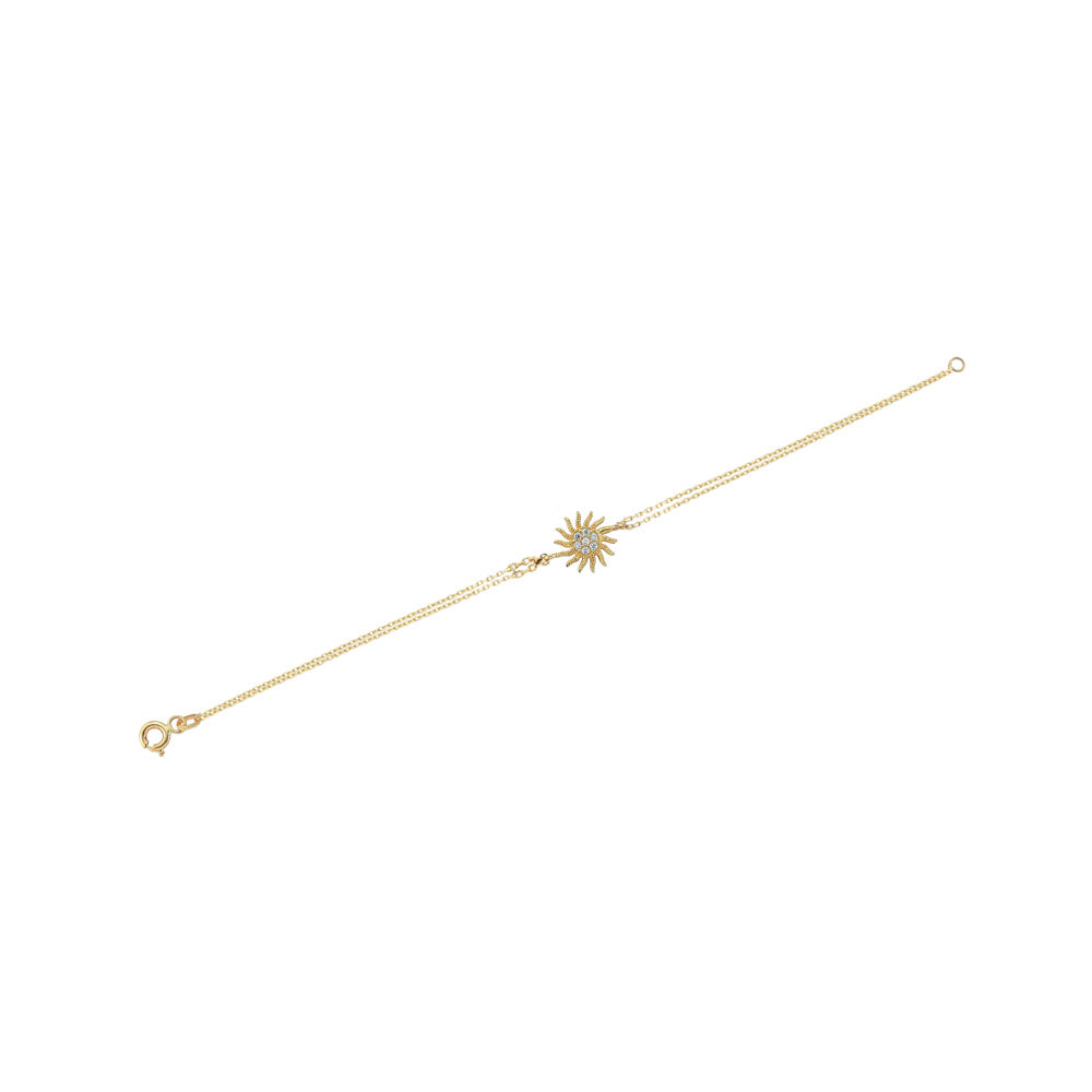 14k Solid Gold Sun Bracelet - alternate view 3