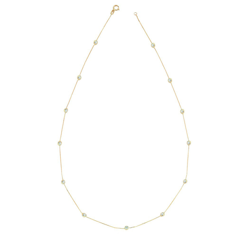 14k Solid Gold Pave Necklace - alternate view 2