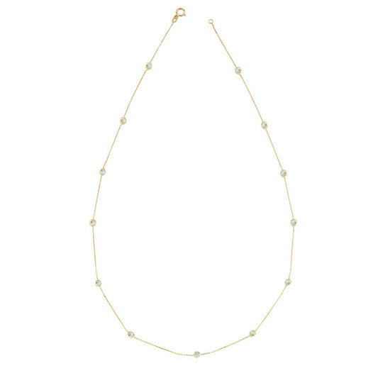 14k Solid Gold Pave Necklace - alternate view 2