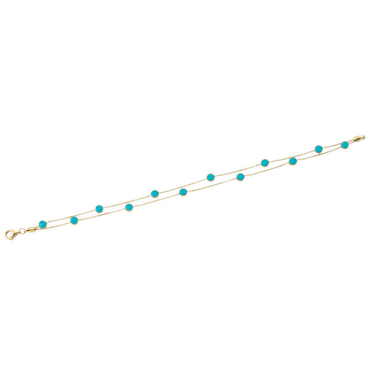 14k Solid Gold Turquoise Bracelet - alternate view 2
