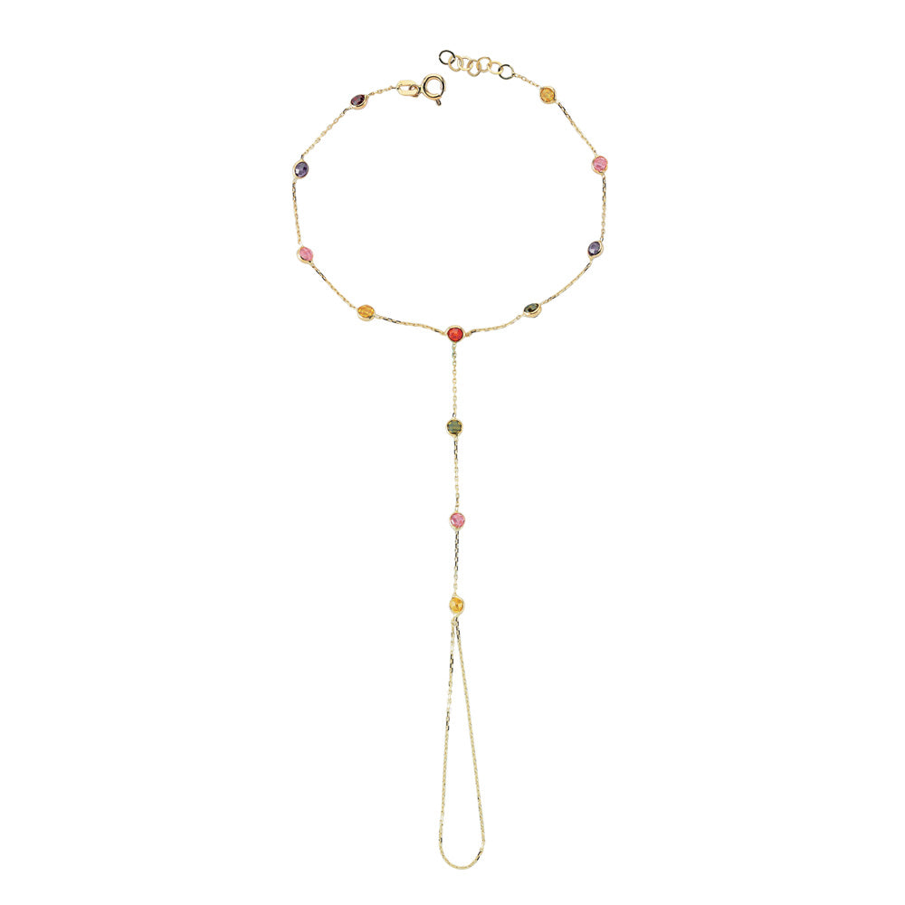 14k Solid Gold Pave Anklet Bracelet - alternate view 2