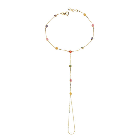 14k Solid Gold Pave Anklet Bracelet - alternate view 2
