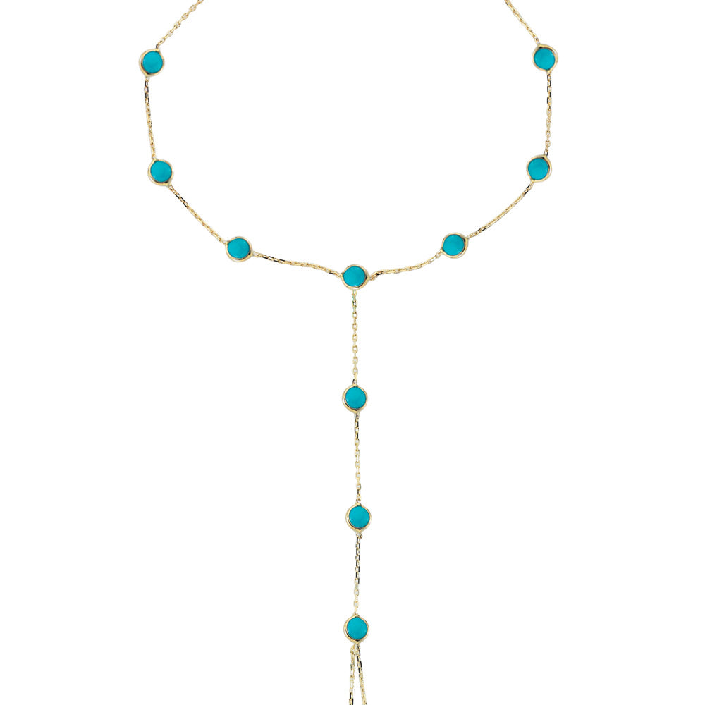 14k Solid Gold Turquoise Shahmeran Bracelet - alternate view 3
