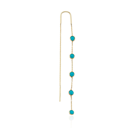 14k Solid Gold Turquoise Shake Earring