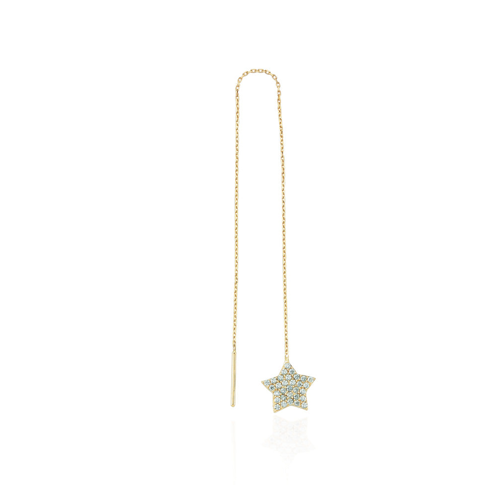 14k Solid Gold Shake Star Earring