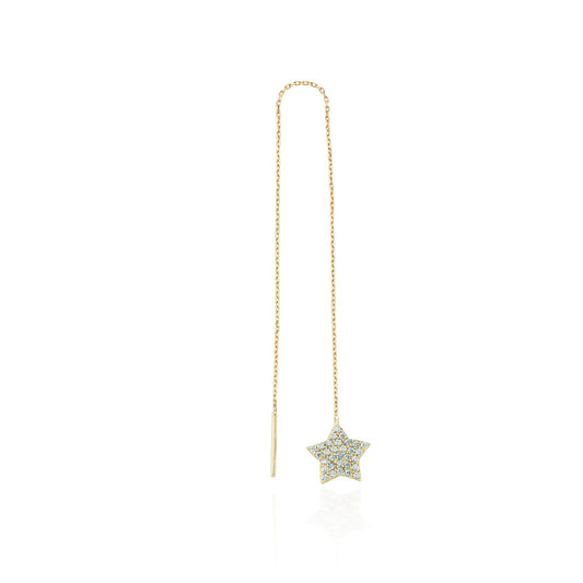 14k Solid Gold Shake Star Earring