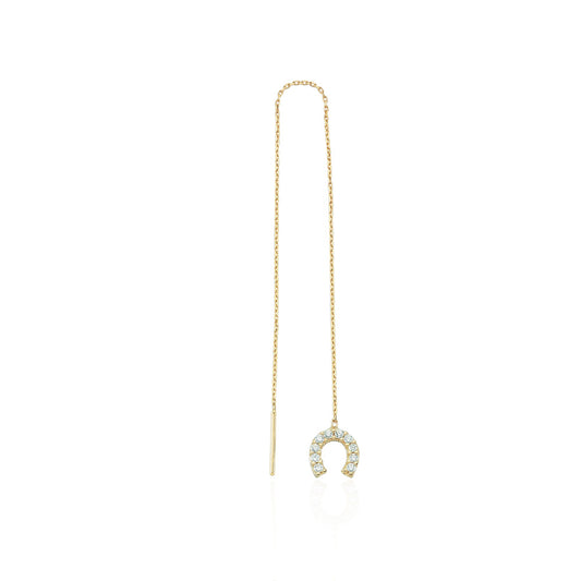 14k Solid Gold Shake Horseshoe Earring