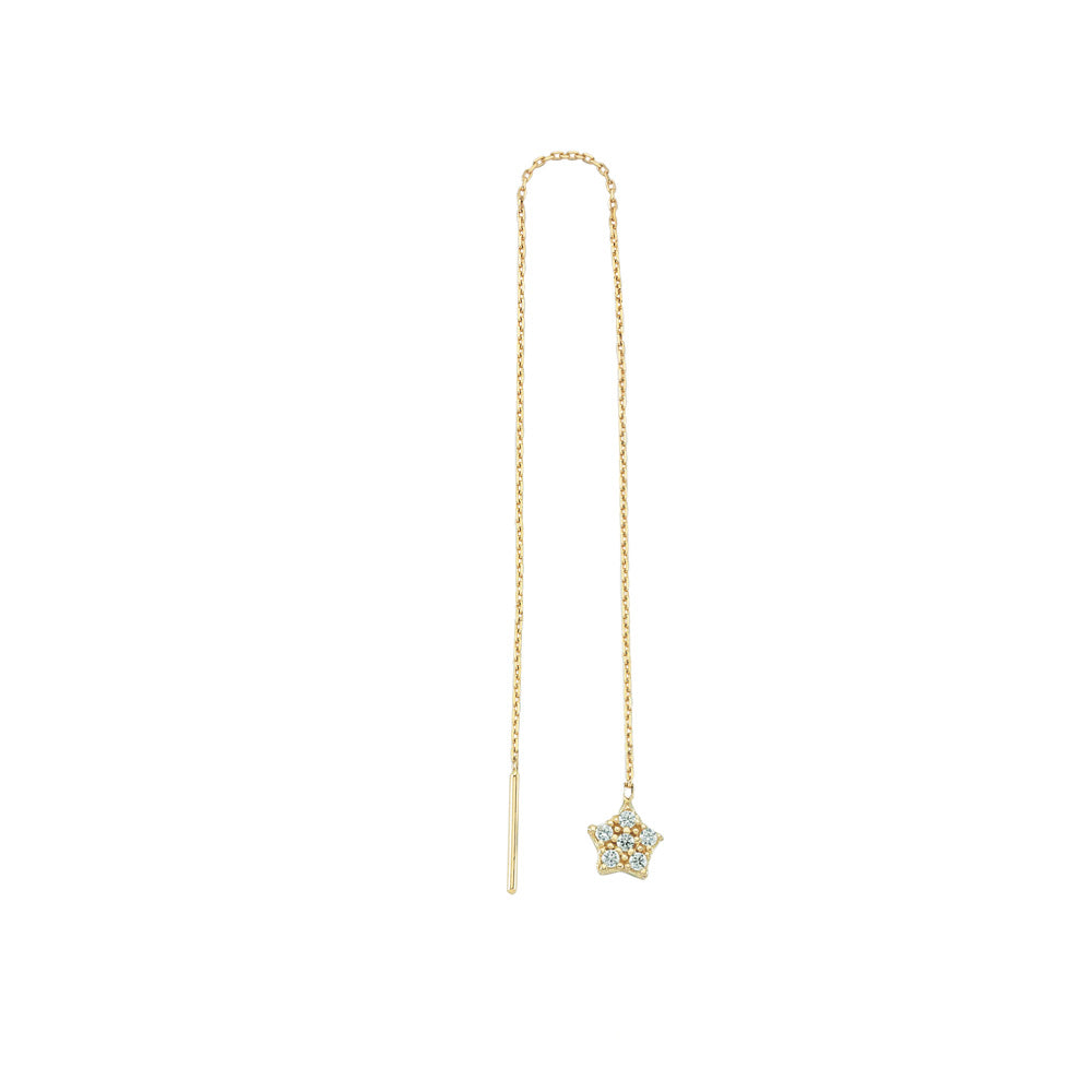 14k Solid Gold Shake Star Earring