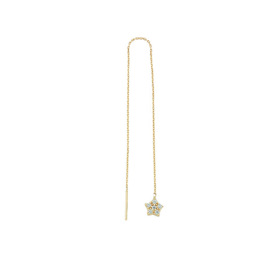 14k Solid Gold Shake Star Earring