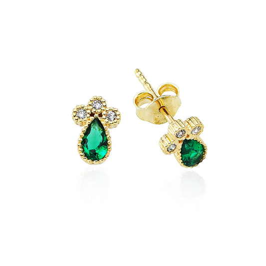 14k Solid Gold Drop Earring