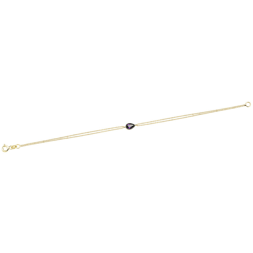 14k Solid Gold Drop Bracelet - alternate view 3