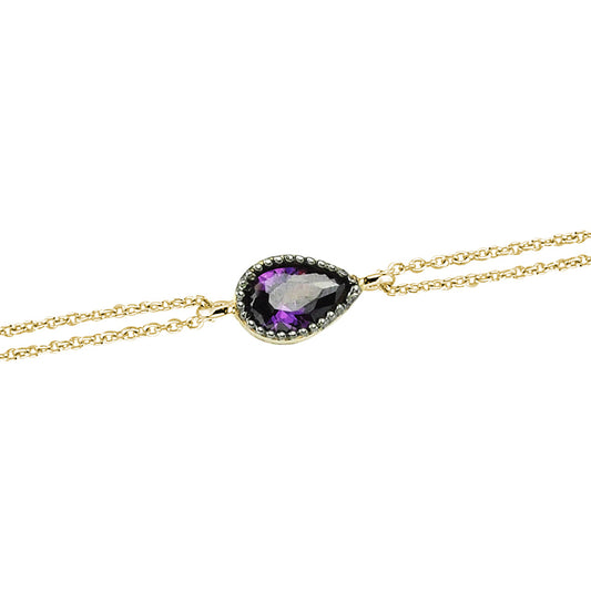 14k Solid Gold Drop Bracelet