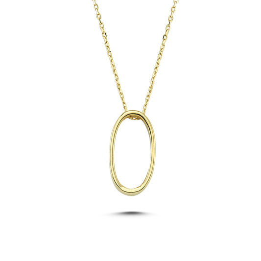 14k Solid Gold 3D O Letter Necklace