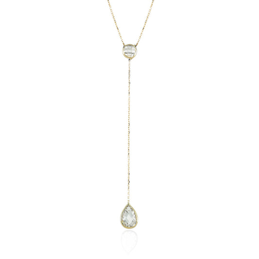 14k Solid Gold Shake Drop Necklace