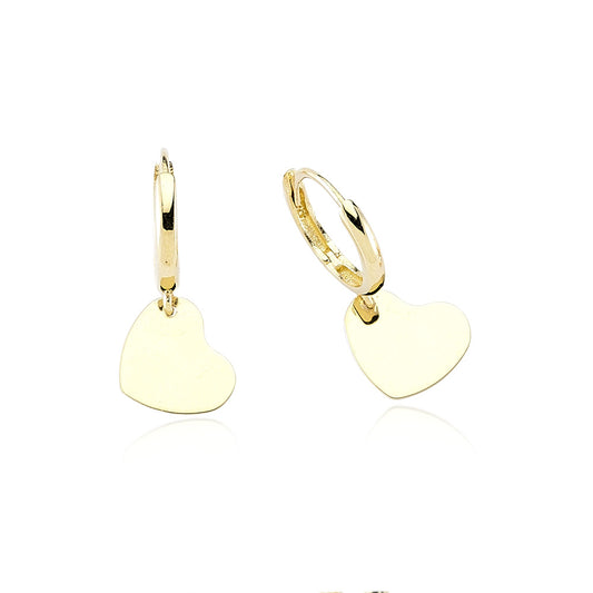 14k Solid Gold Heart Earring