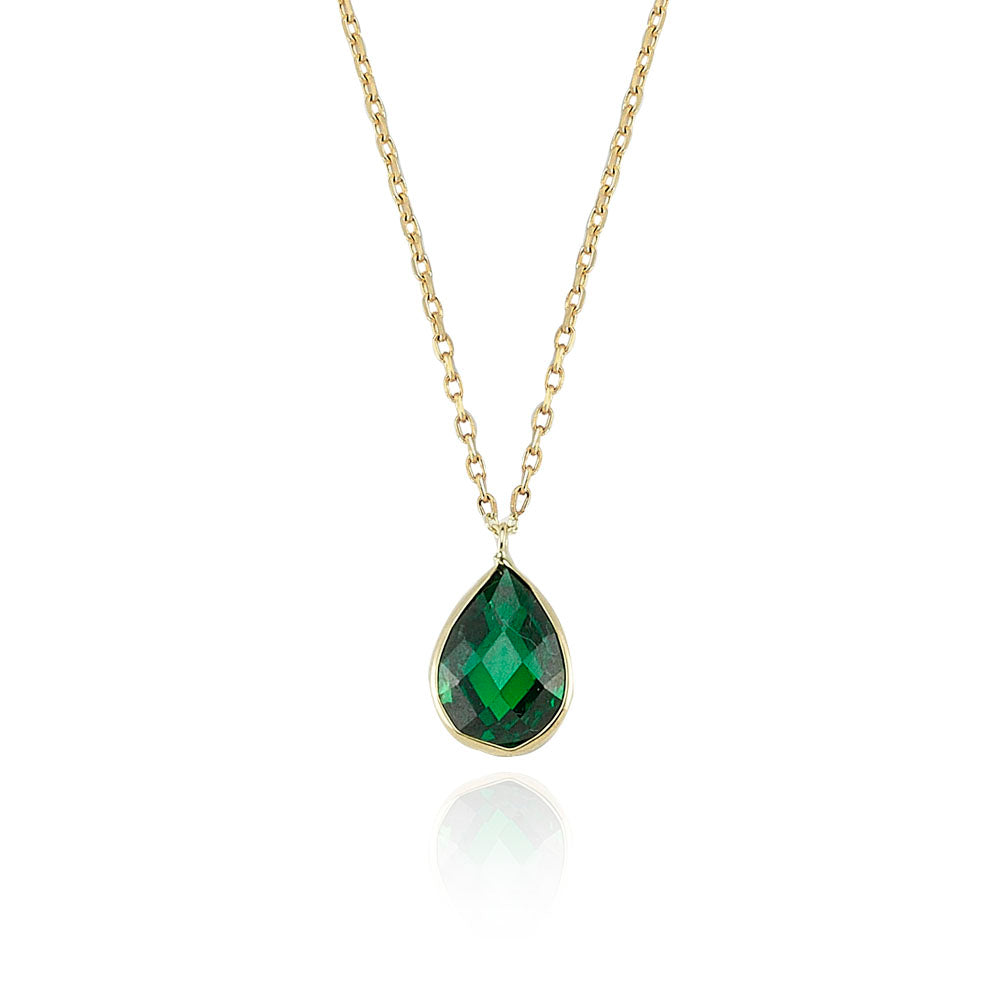 14k Solid Gold Drop Necklace - alternate view 3
