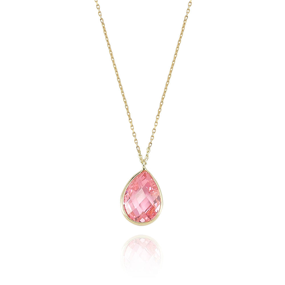 14k Solid Gold Drop Necklace
