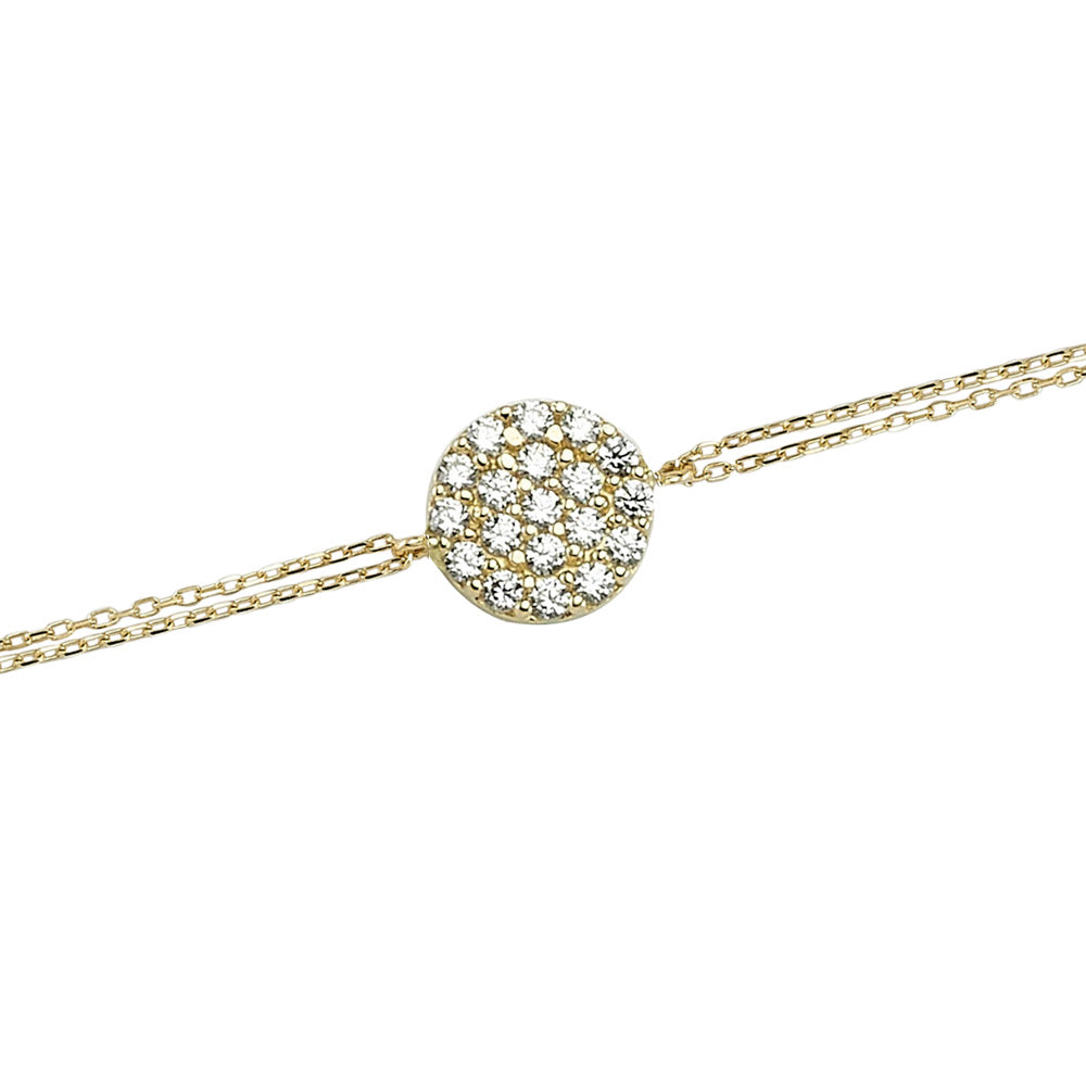 14k Solid Gold Pave Bracelet