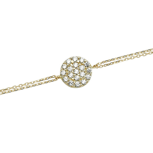 14k Solid Gold Pave Bracelet