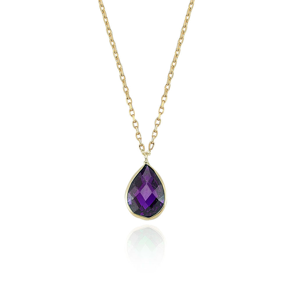 14k Solid Gold Drop Necklace