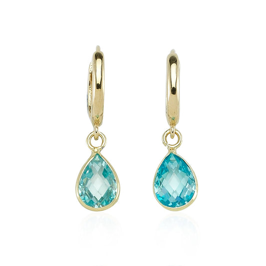 14k Solid Gold Drop Earring