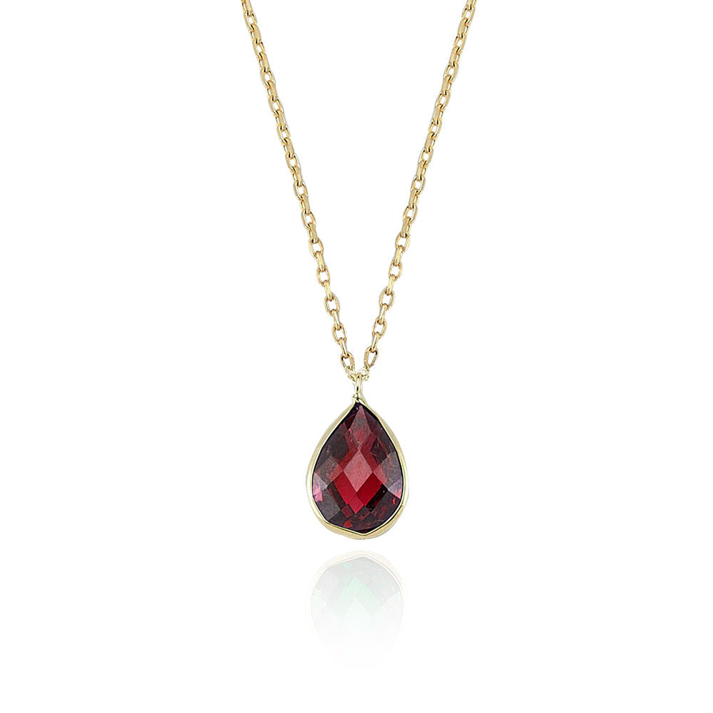 14k Solid Gold Drop Necklace - alternate view 2