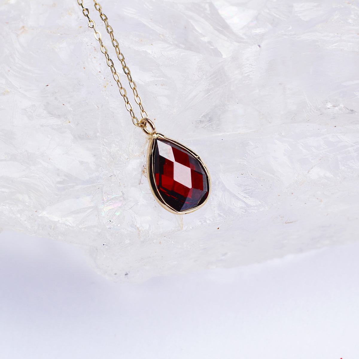 14k Solid Gold Drop Necklace