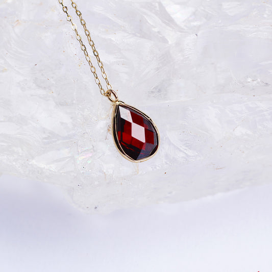 14k Solid Gold Drop Necklace