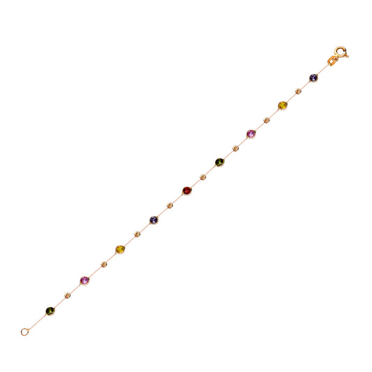 14k Solid Gold Colored Pave Bracelet - alternate view 2