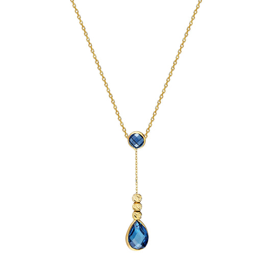 14k Solid Gold Dorika Drop Necklace