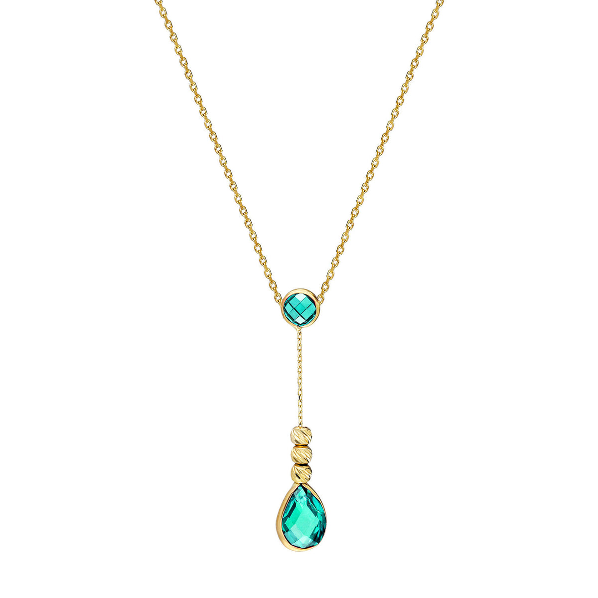 14k Solid Gold Dorika Drop Necklace