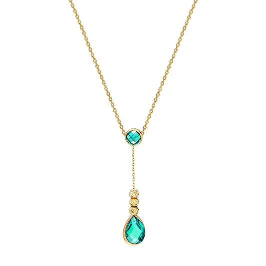 14k Solid Gold Dorika Drop Necklace