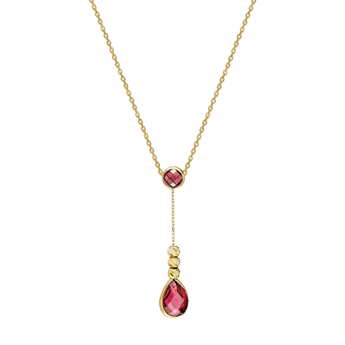 14k Solid Gold Dorika Drop Necklace