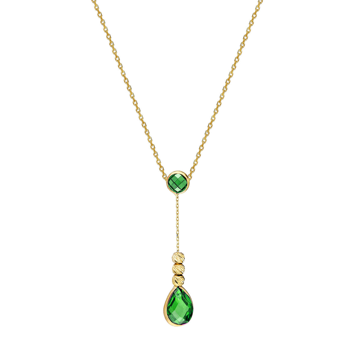 14k Solid Gold Dorika Drop Necklace