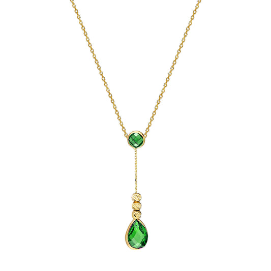 14k Solid Gold Dorika Drop Necklace