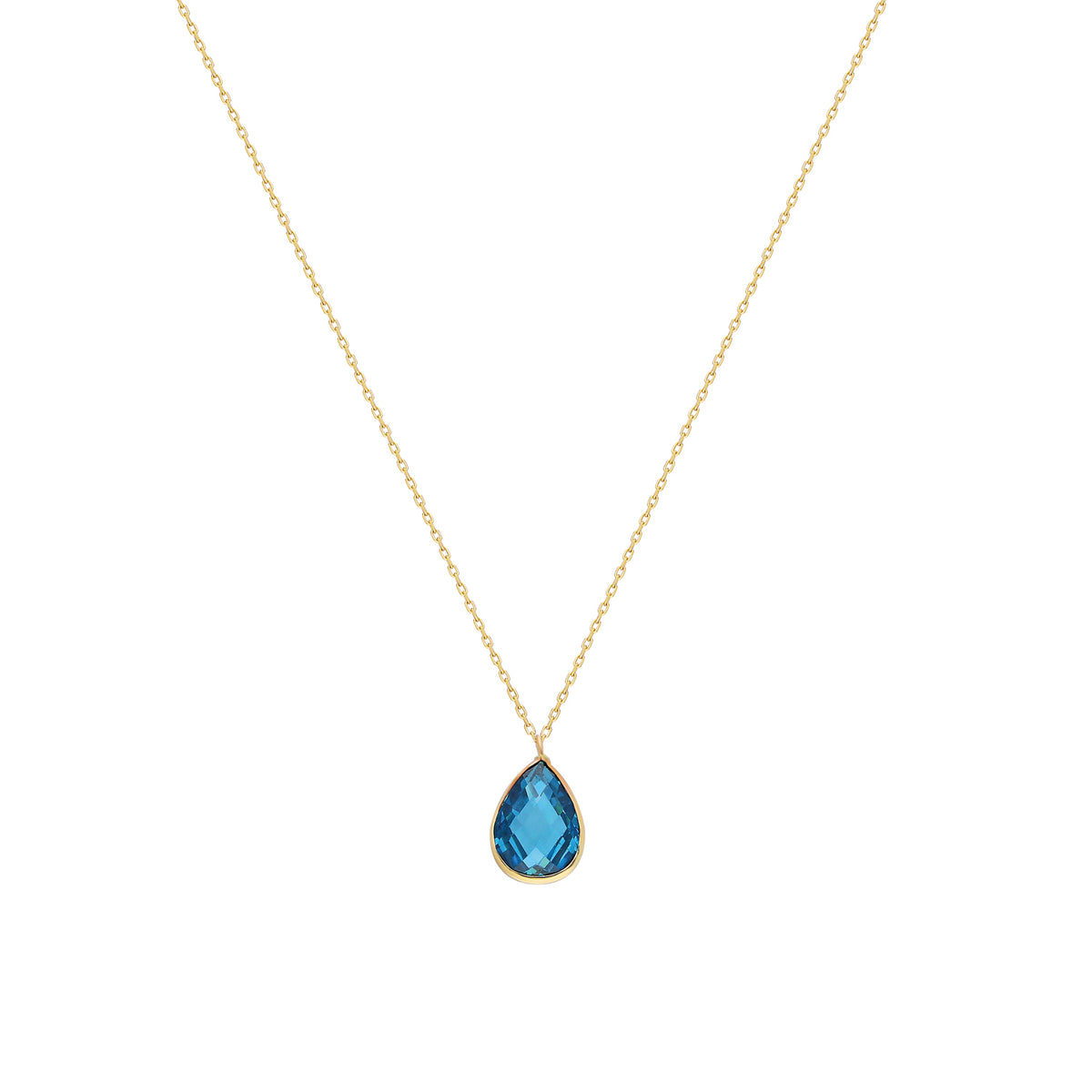 14k Solid Gold Drop Necklace