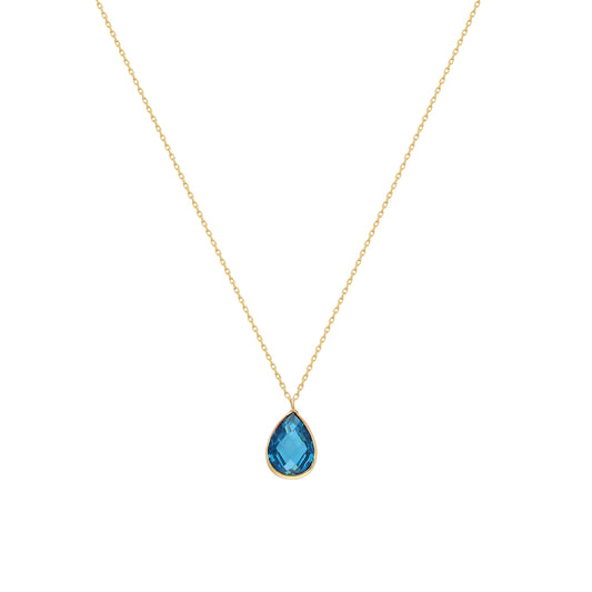 14k Solid Gold Drop Necklace