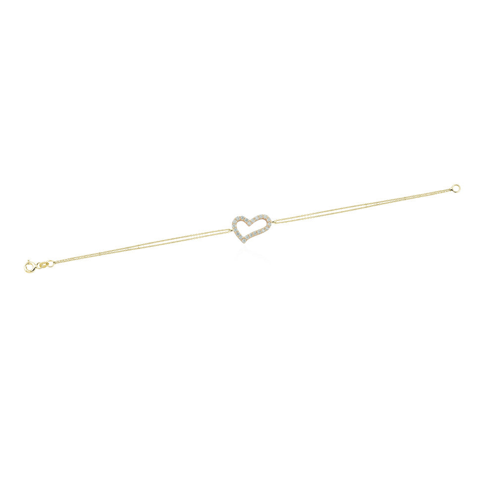 14k Solid Gold Heart Bracelet - alternate view 3