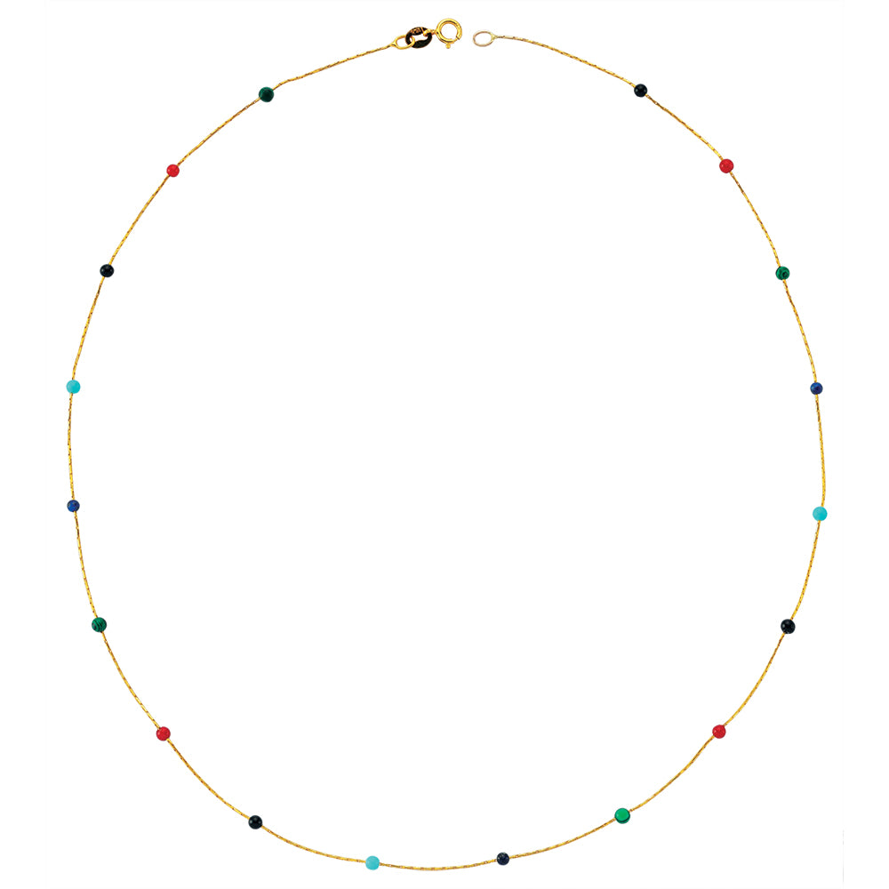 14k Solid Gold Colored Pave Row Necklace - alternate view 6