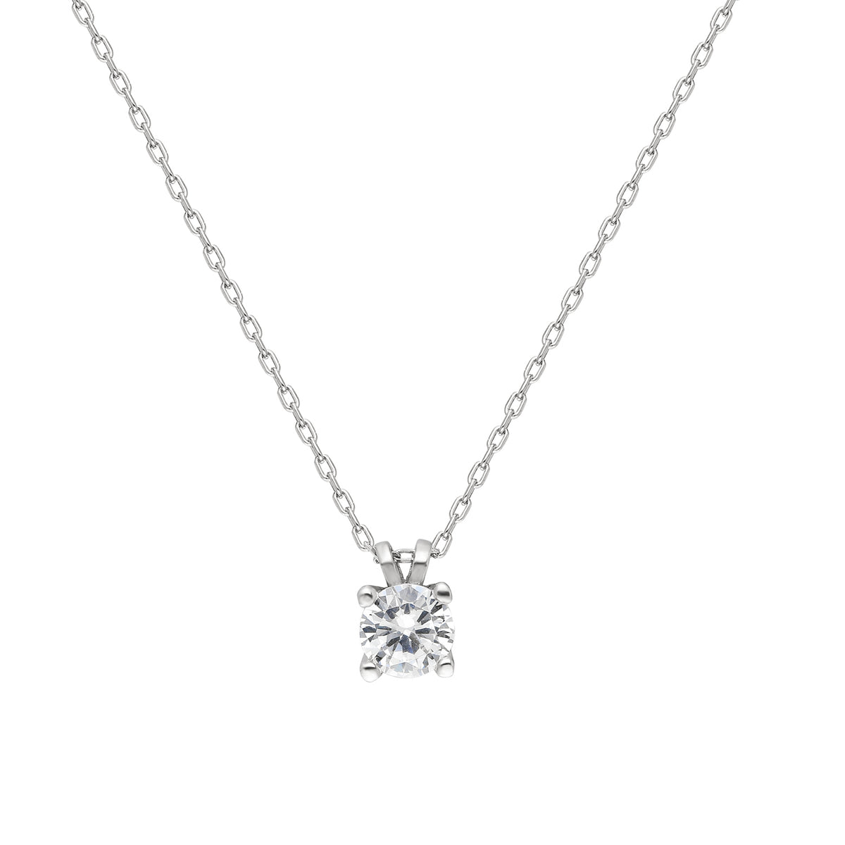 925k Sterling Silver Solitaire Necklace - alternate view 3