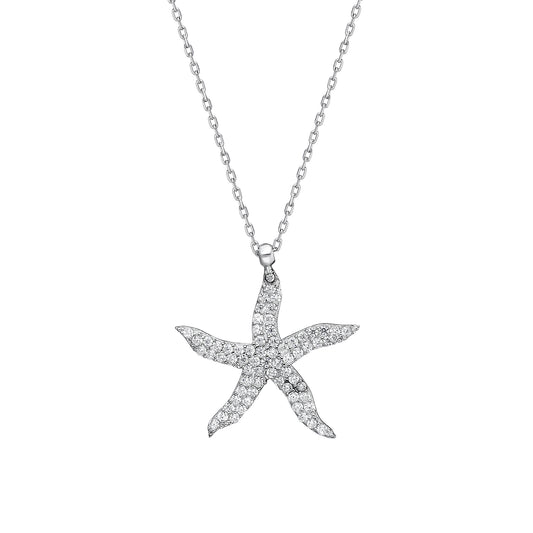925k Sterling Silver Starfish Necklace