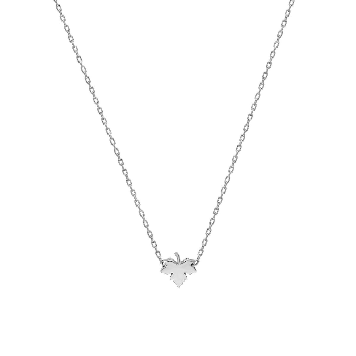 925k Sterling Silver Leaf Necklace - alternate view 2