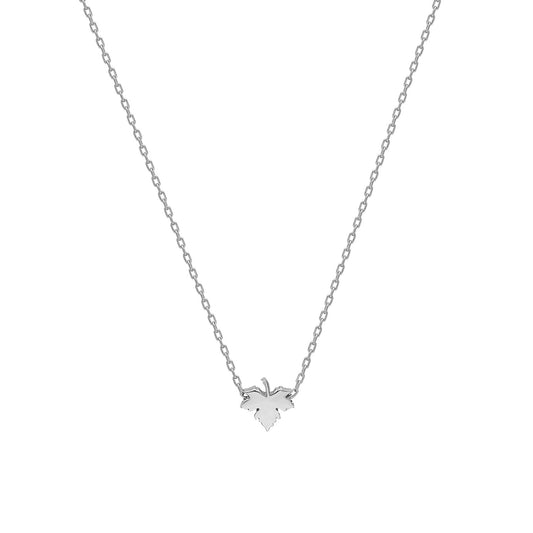 925k Sterling Silver Leaf Necklace - alternate view 2