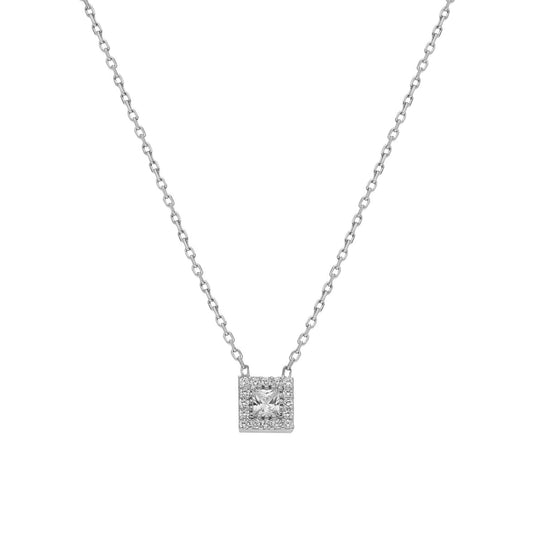 925k Sterling Silver Solitaire Necklace