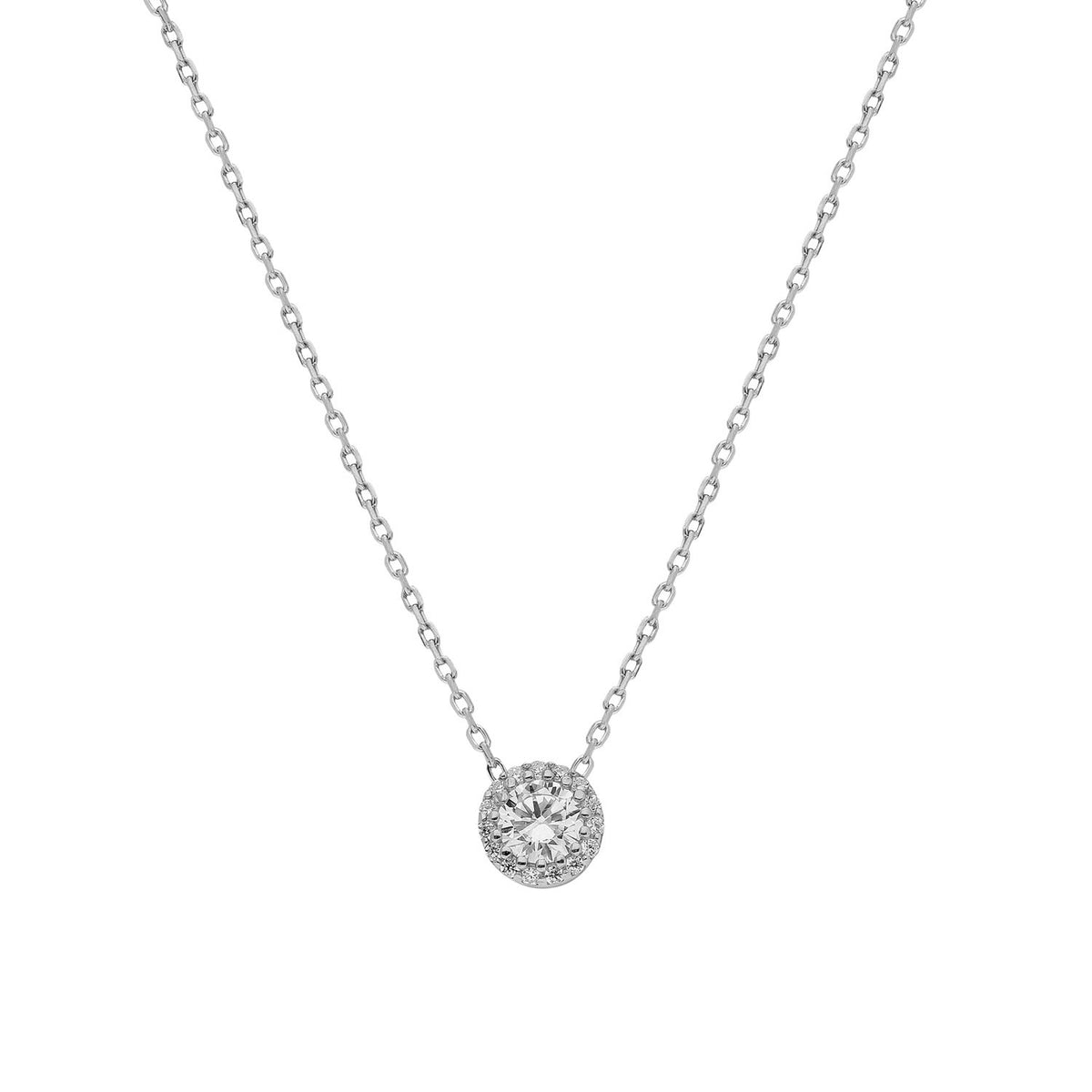 925k Sterling Silver Solitaire Necklace