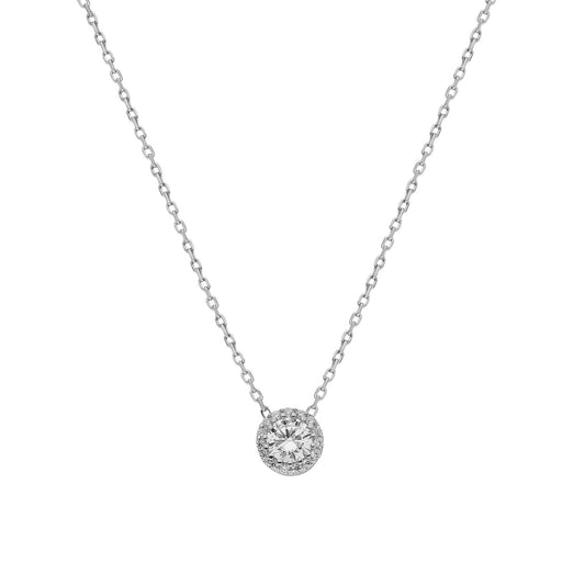 925k Sterling Silver Solitaire Necklace
